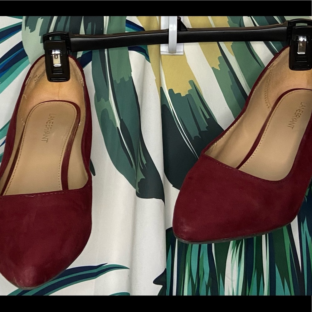Lane Bryant Burgundy Wedge Heels - Size 11